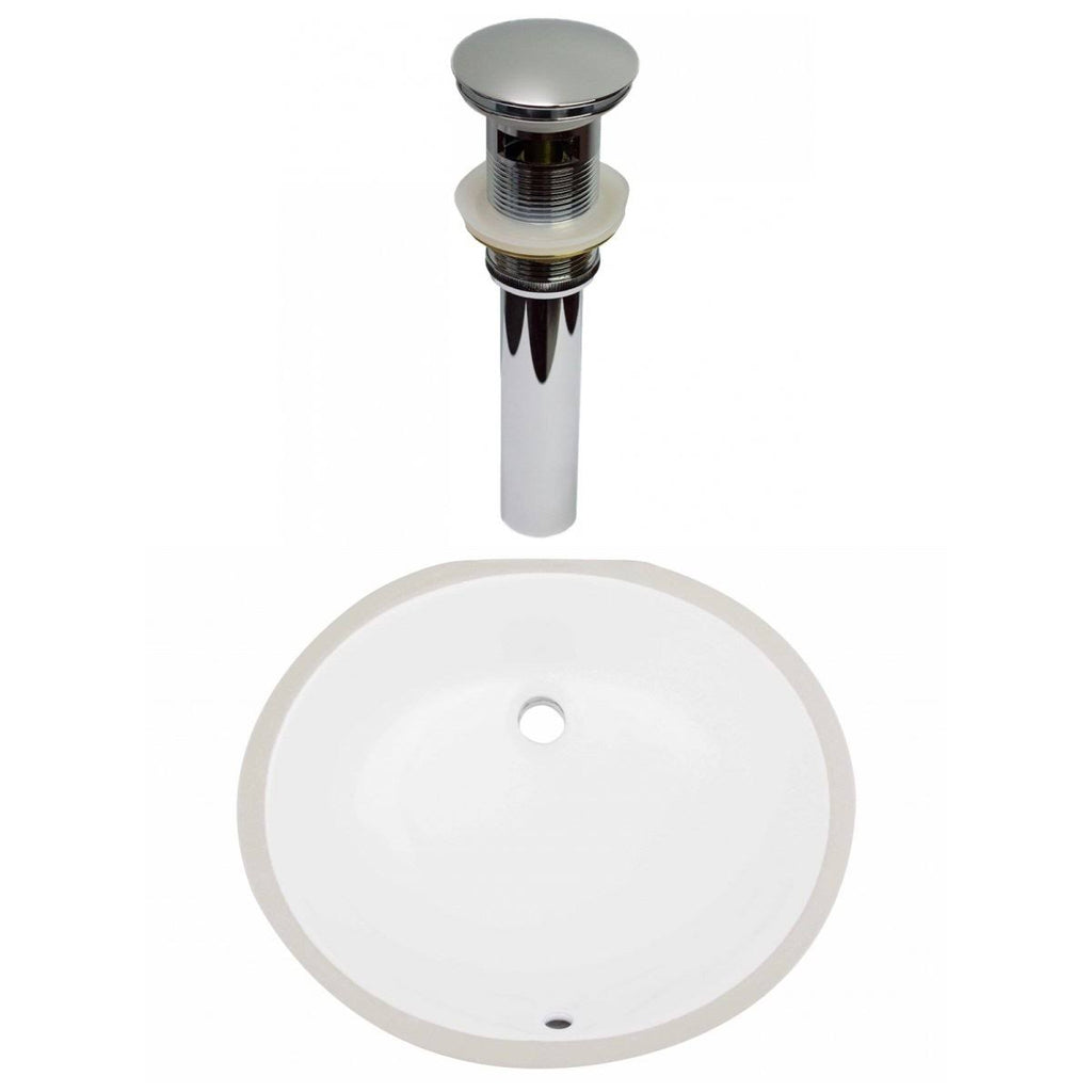 Oval Undermount Sink Set in White P1345