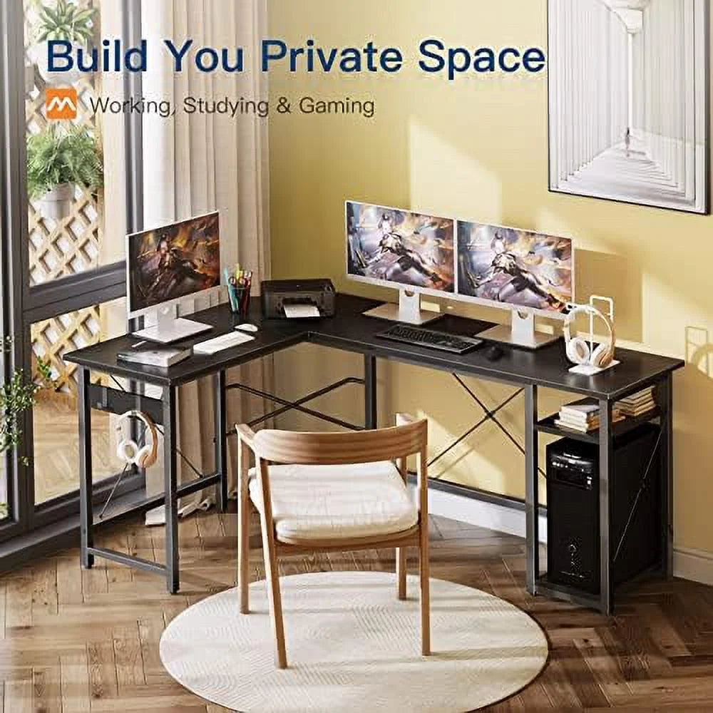 L Shaped Computer Desk with Shelves Z180