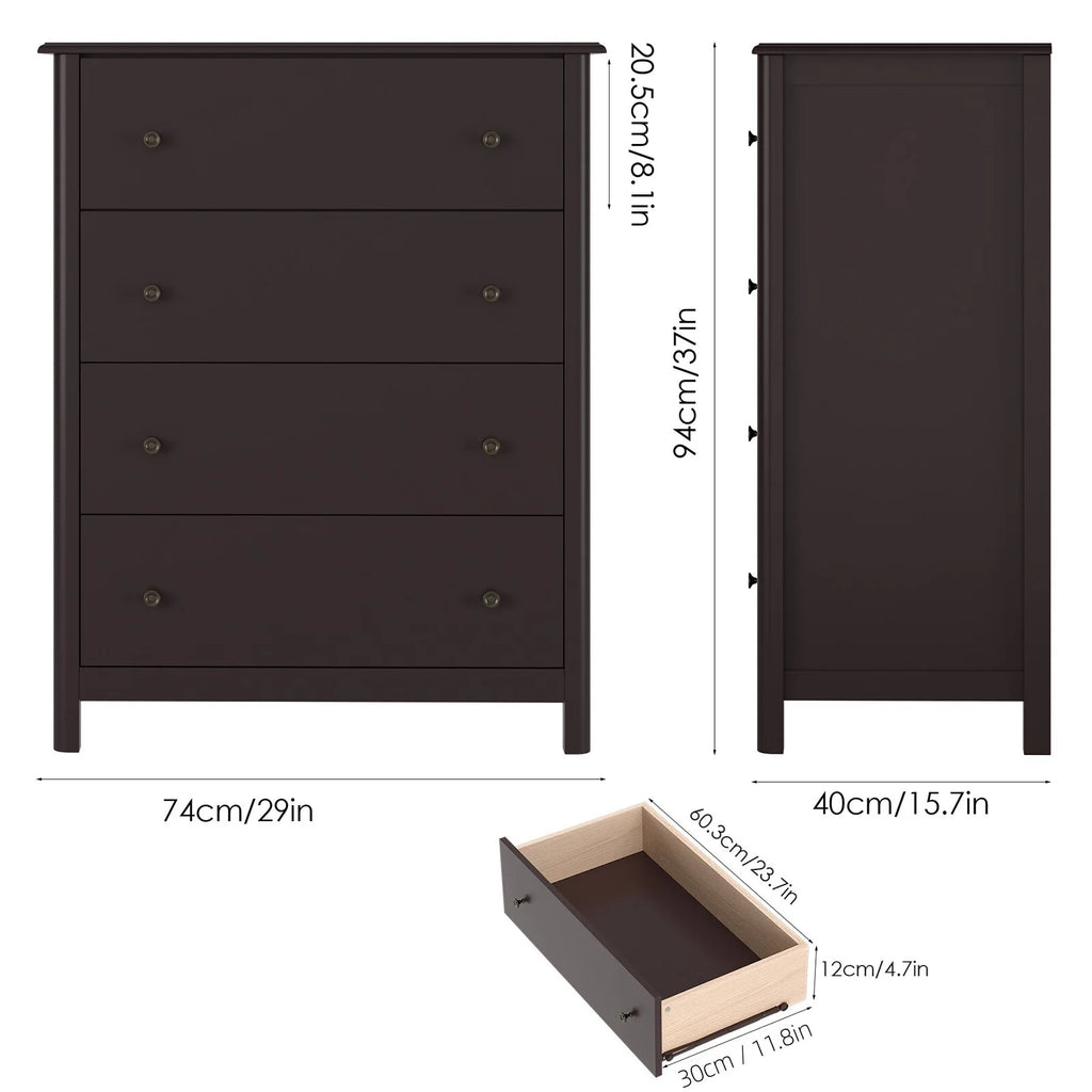 White 4 Drawer Dresser Z19302