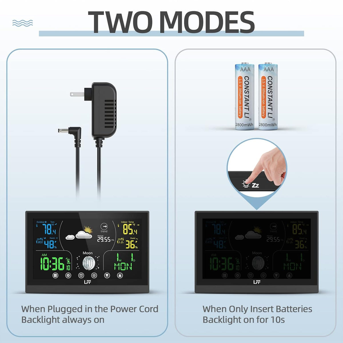 Wireless Color Display Weather Station with 2 Sensors T966272