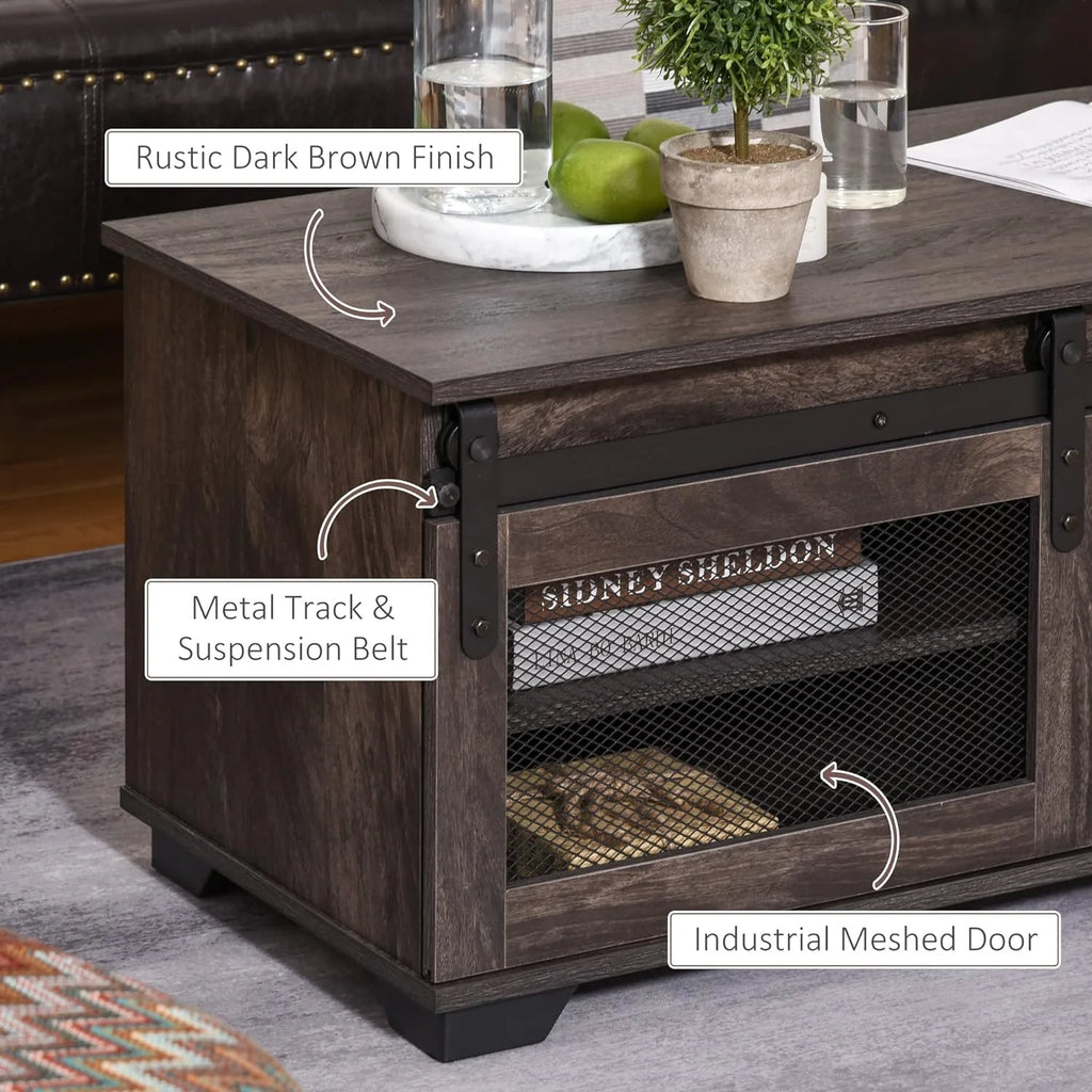 Dark Brown Coffee Table with Storage A936222