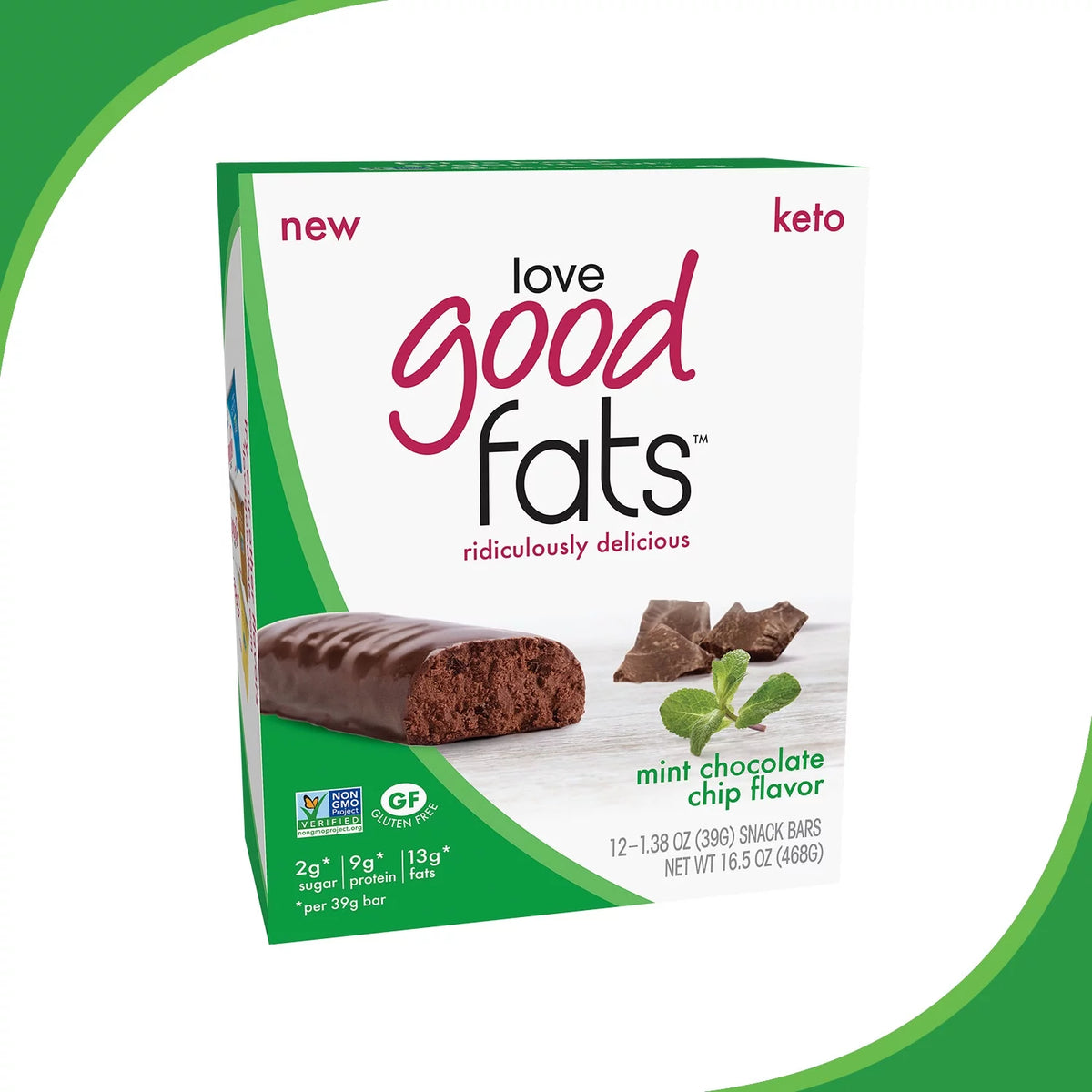 Mint Chocolate Chip Keto-Friendly Protein Bar 12 Count K428376