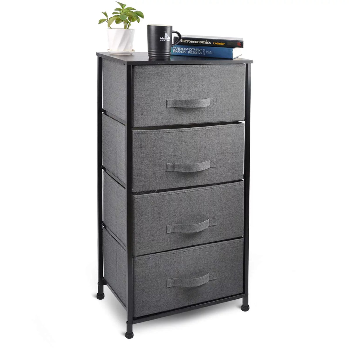 Rustic Brown 5 Drawer Fabric Dresser A41716