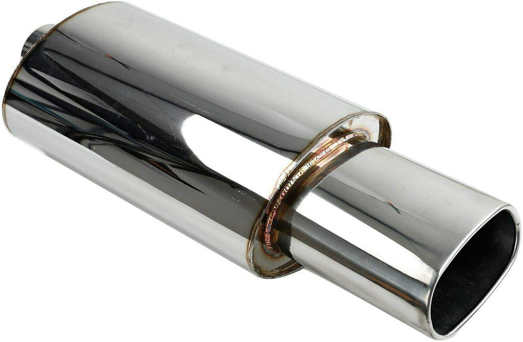2.5 Inch T304 Stainless Steel Exhaust Muffler Oval Tip Pack of 2 U4321