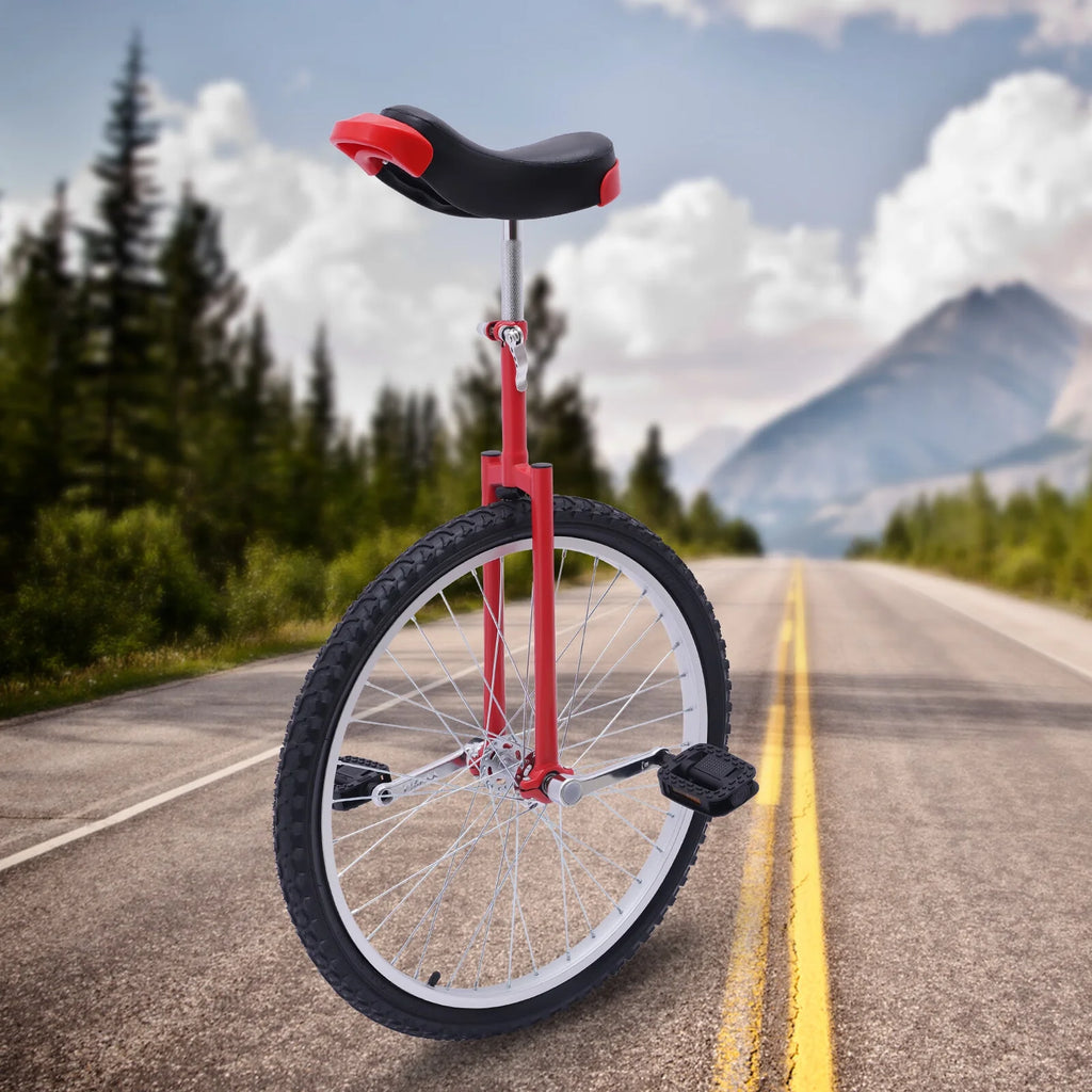 16 Inch Wheel Unicycle Height Adjustable Red O987582