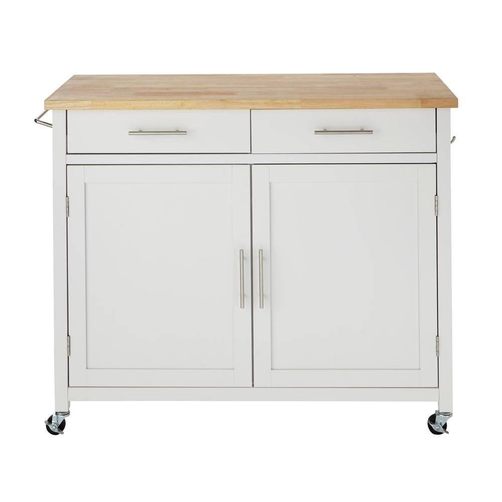 White Kitchen Cart with 2 Drawers T4288