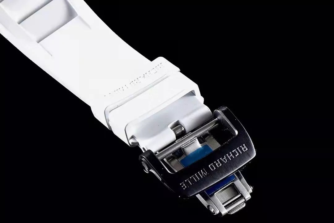 Black Bezel Blue Dial White Rubber Strap Watch L60284