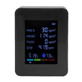 6 in 1 CO2 Meter Humidity Temperature PM2.5 TVOC HCHO Detector Black F5327