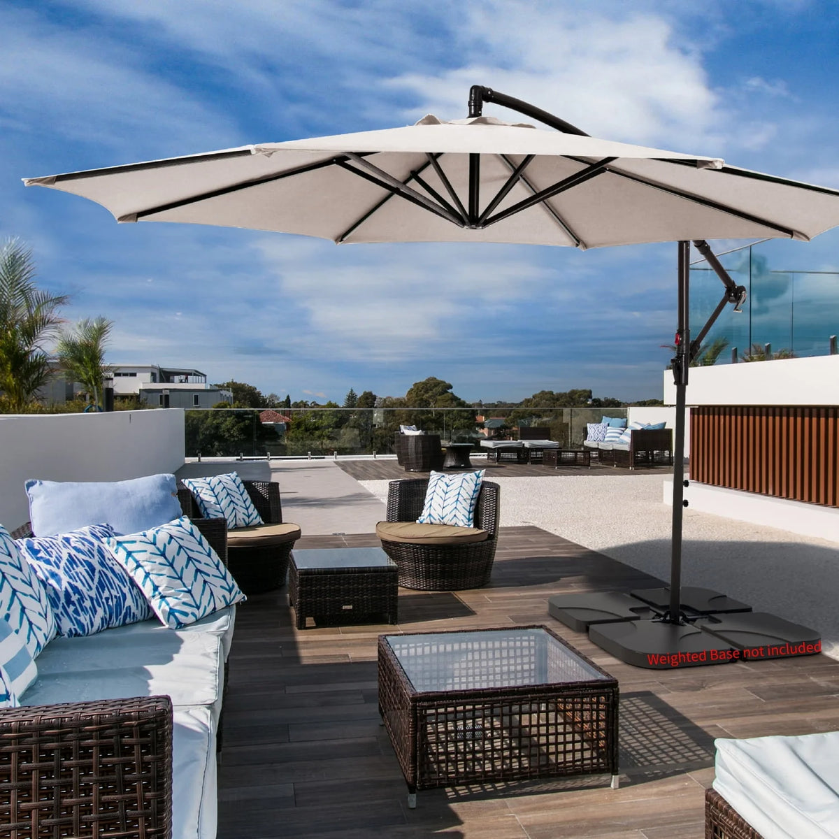 10' Outdoor Hanging Offset Cantilever Umbrella H981532
