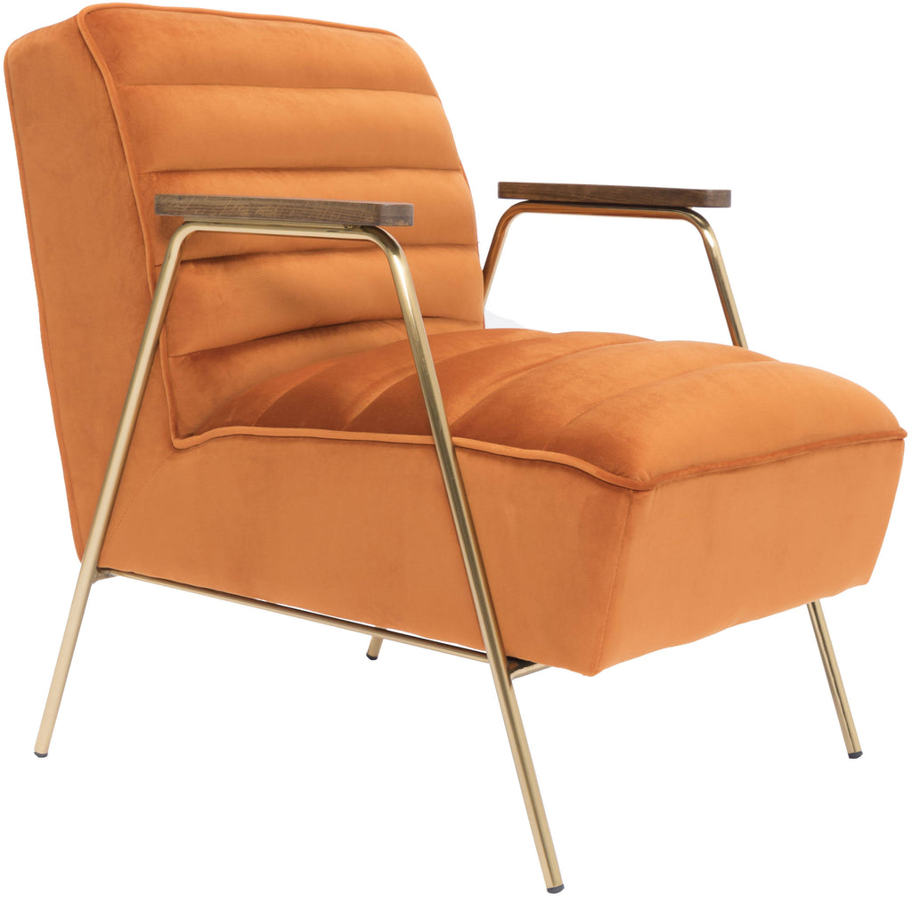 Orange Velvet Accent Chair P936