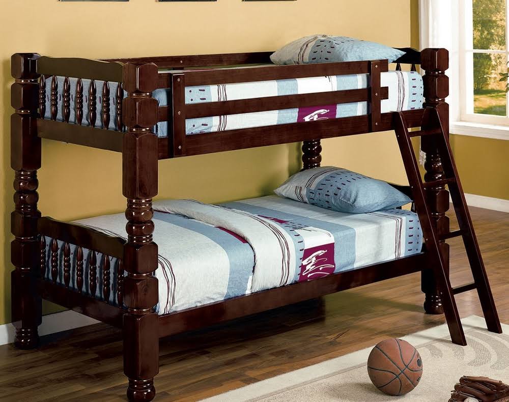 Espresso Wood Twin/Twin Jumbo Bunk Bed S4918