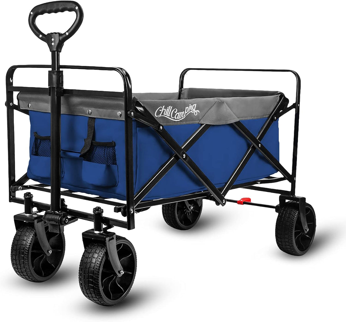 Purple Collapsible Folding Utility Wagon with Rubber Wheels U14893