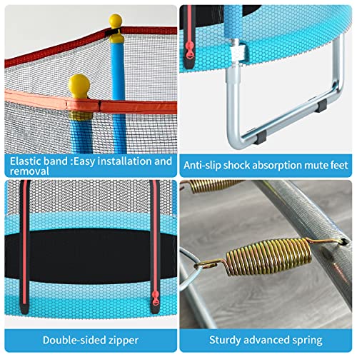 55" Trampoline with Safety Enclosure Net and Basketball Hoop K34568
