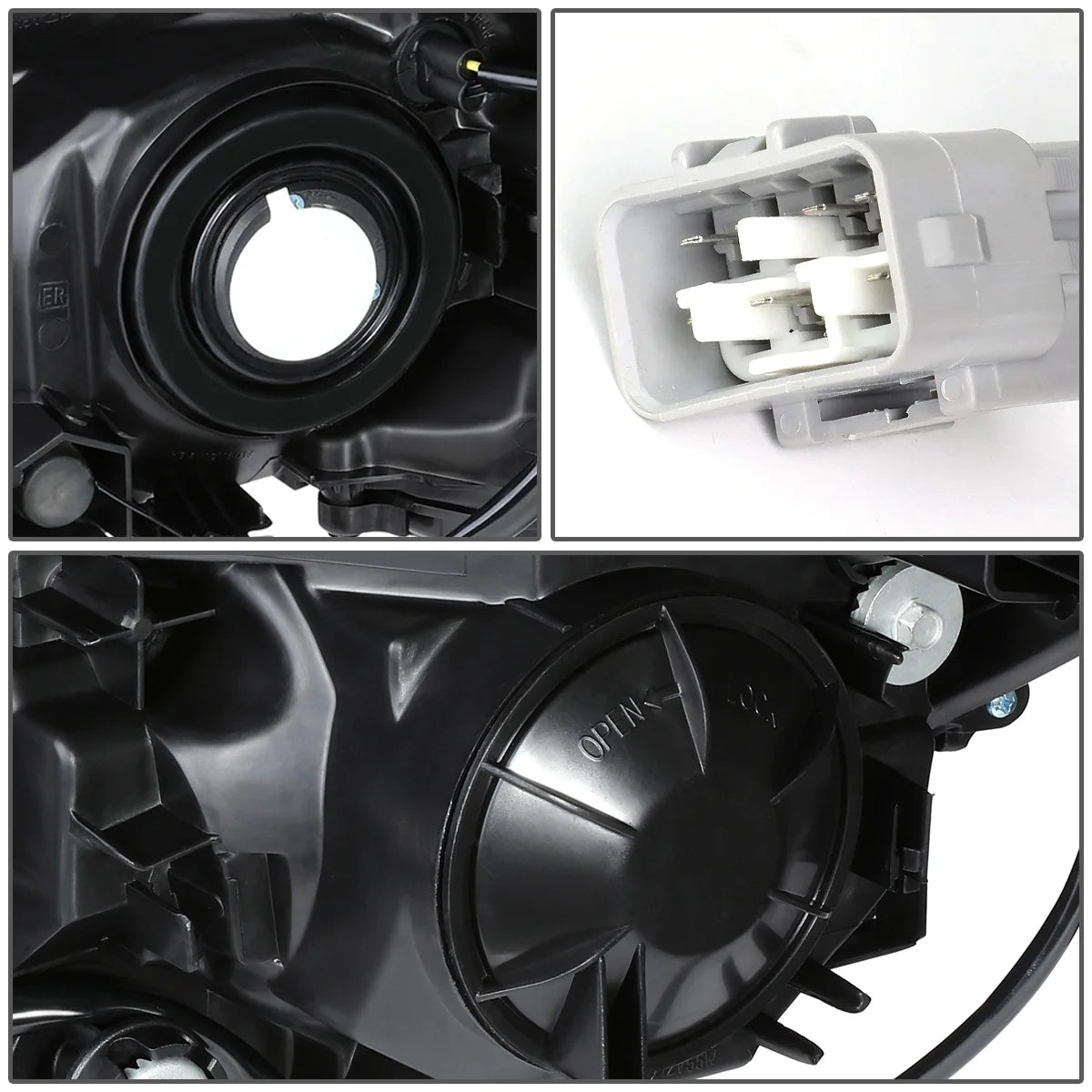 Pair Projector Headlight Chrome Housing Clear Side Headlamps Left + Right G944841