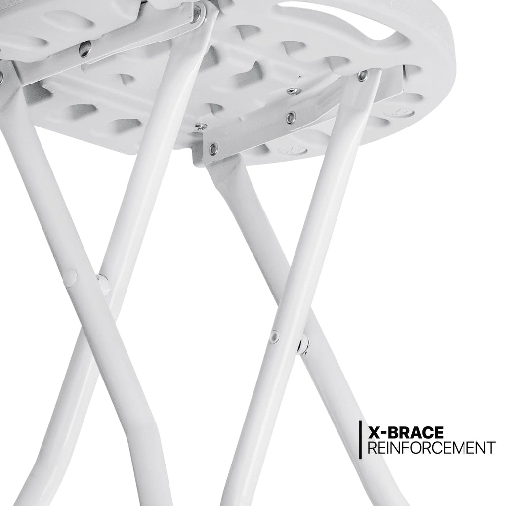 7 Pieces 4.5 FT Folding Round Table and Chair Set White N282