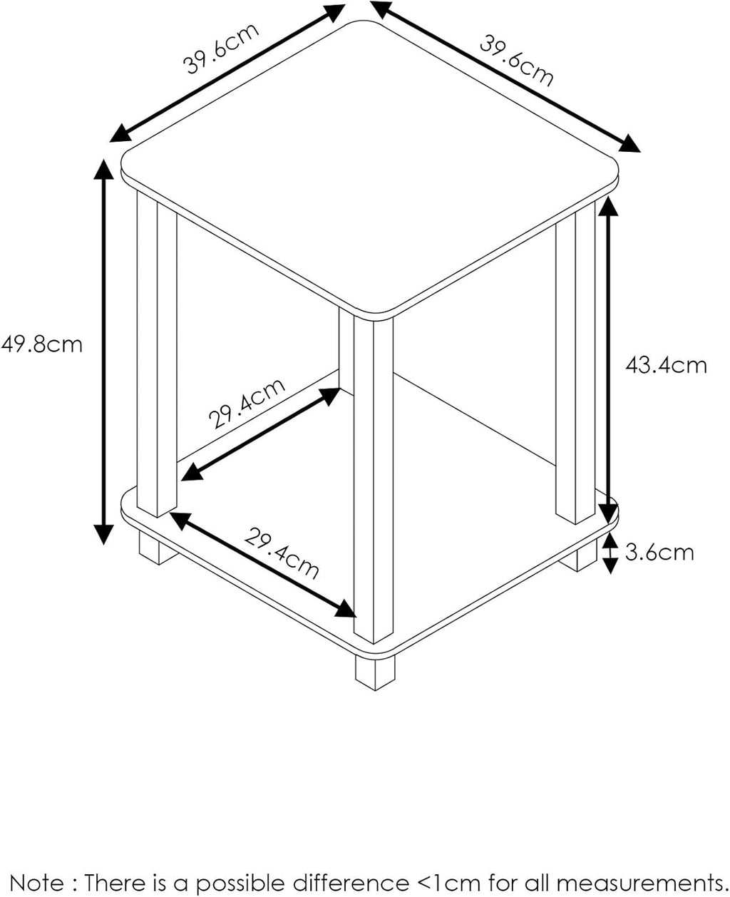 3-Tier End Table, 1-Pack, Americano/Black & Simplistic End Table, Espresso/Black N5312