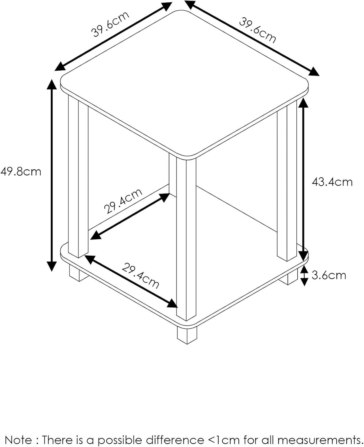 3-Tier End Table, 1-Pack, Americano/Black & Simplistic End Table, Espresso/Black N5312