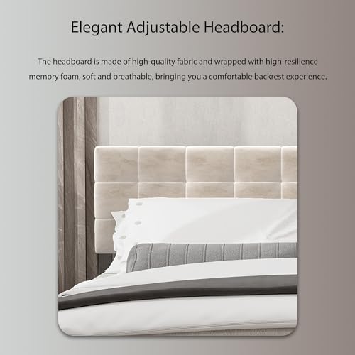 Black Linen Full Size Platform Bed Frame Z63033