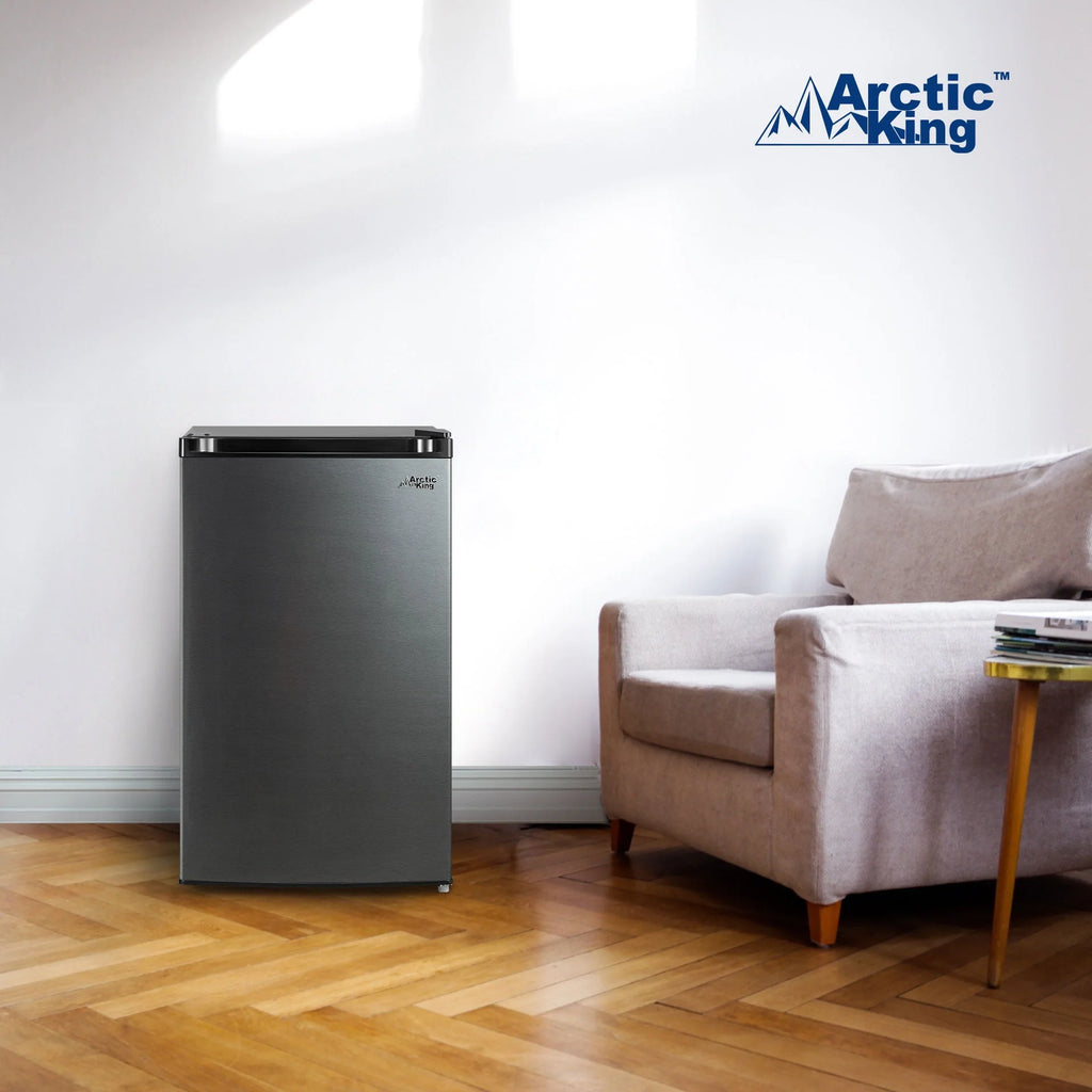 4.4 Cu ft Black Stainless Steel Look Mini Fridge R2183