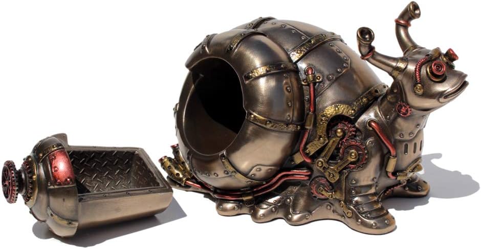 Steampunk Giant Land Snail Trinket Box Cold Cast Resin Antique Bronze Finish G506998