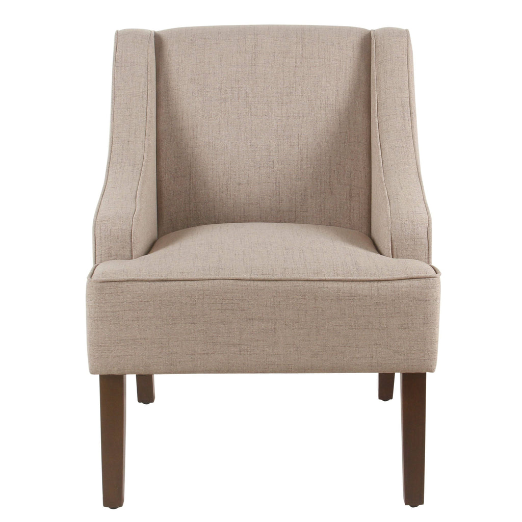 Tan Swoop Arm Accent Chair T2625