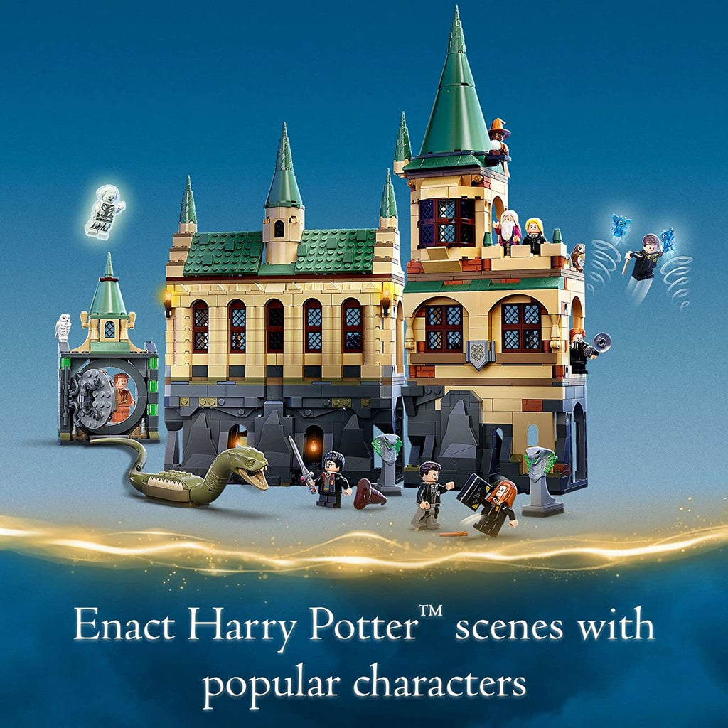 LEGO Harry Potter Hogwarts Chamber of Secrets 76389 Castle Toy with The Great Hall, 20th Anniversary Model Set with Collectible Golden Voldemort Minifigure and Glow-in-the-Dark Nearly Headless Nick W868381