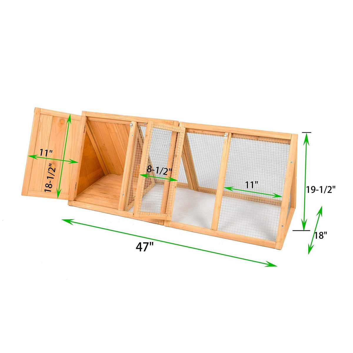 Wooden A-Frame Rabbit Hutch Chicken Coop F3532