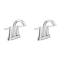 Polished Chrome 4 in. Centerset Double Handle Bathroom Faucet (2-Pack) V267026