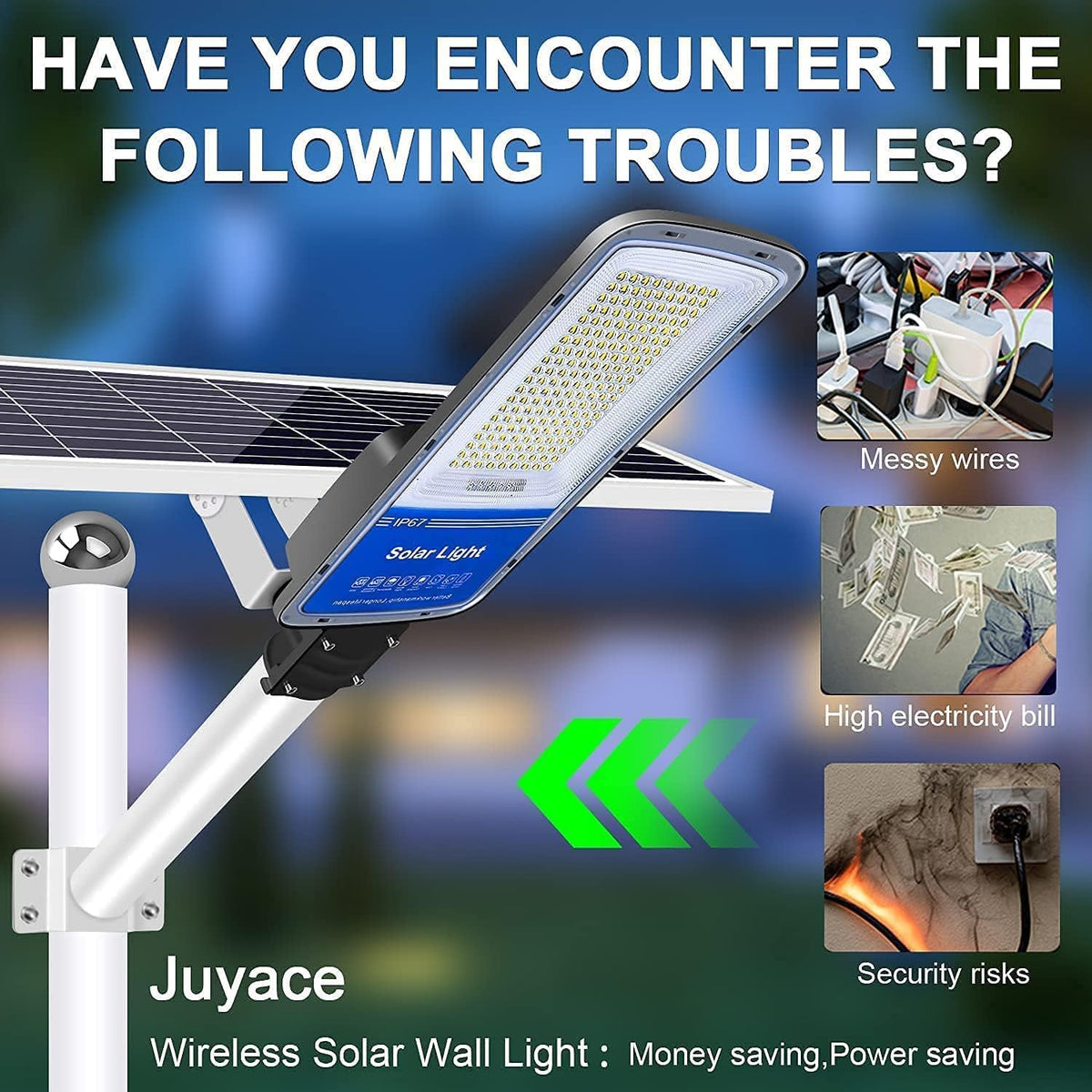 LED Solar Street Light 360W with Remote Control Dusk to Dawn Flood Light V9464