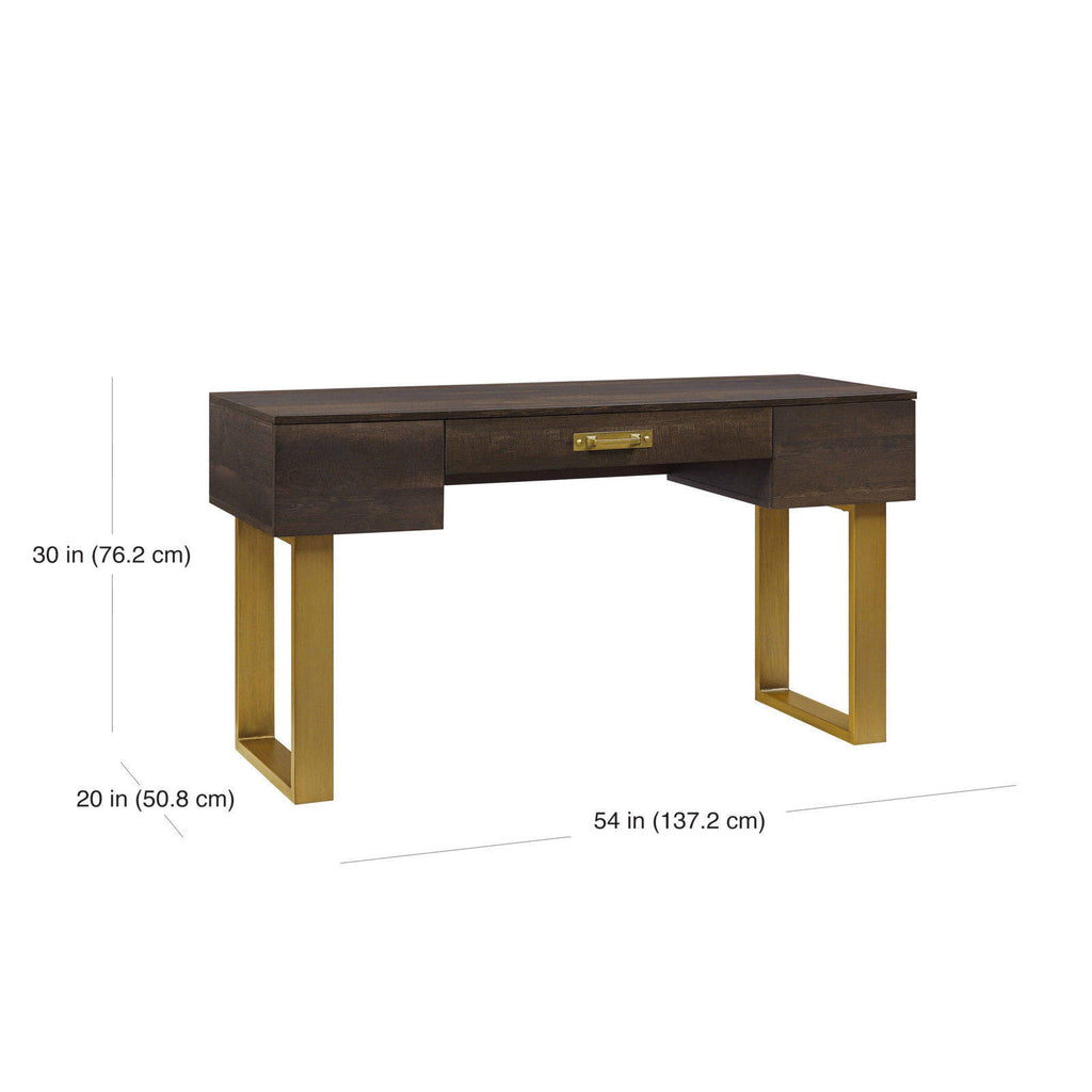 Toasted Brown Ash 3-Drawer Writing Desk B486701