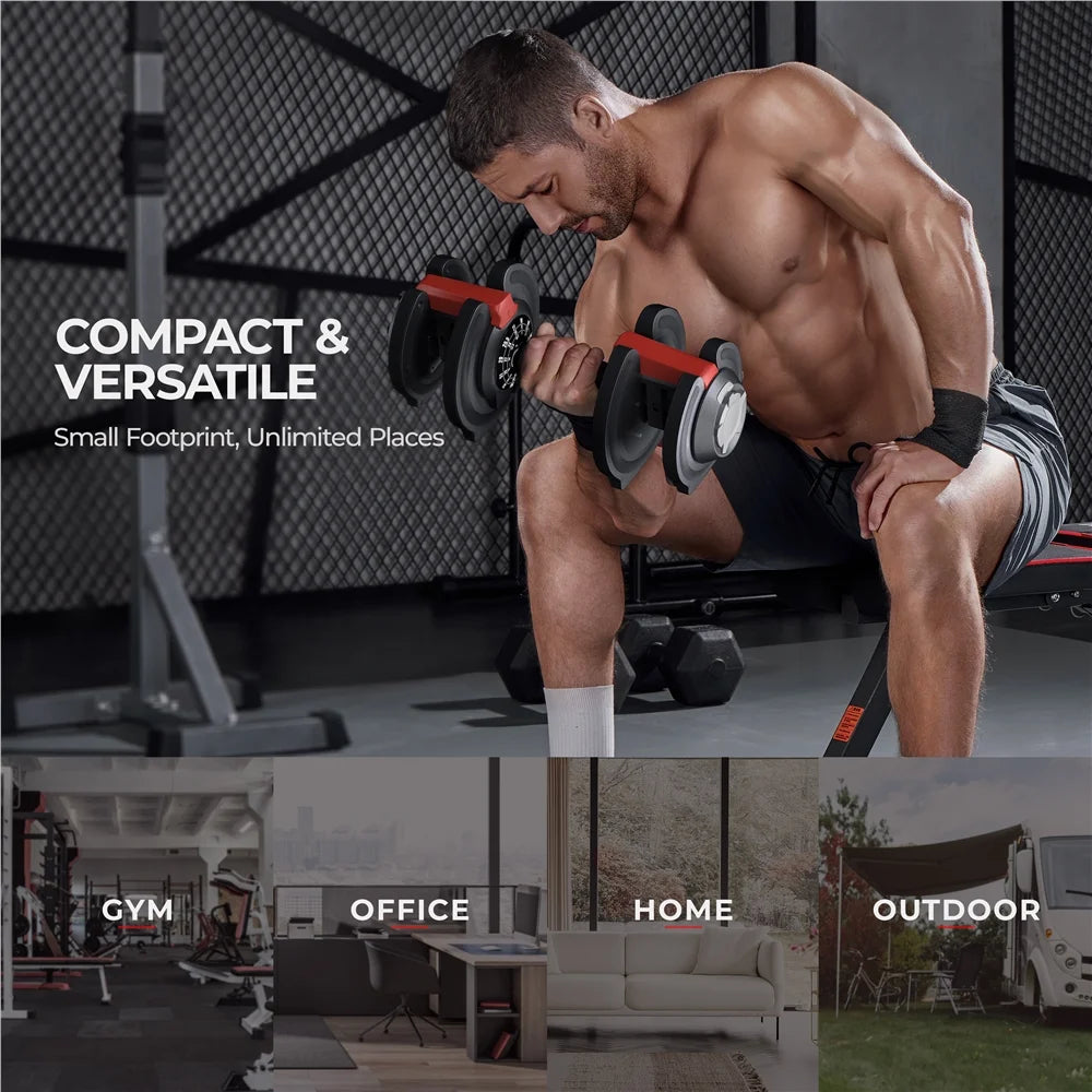 Black 3-In-1 Dumbbell Weight Set with Anti-Slip Handle G962756