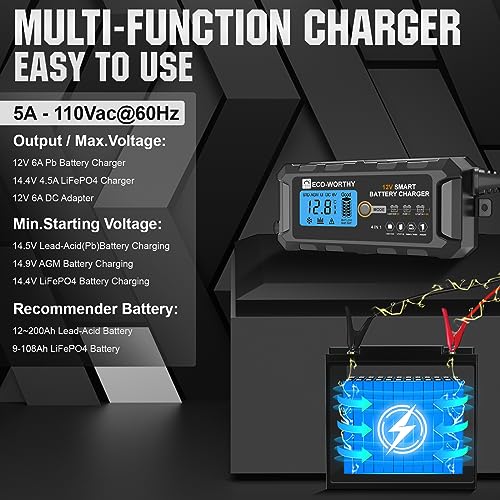 12V 5A Automatic Smart Battery Charger and Maintainer O988423