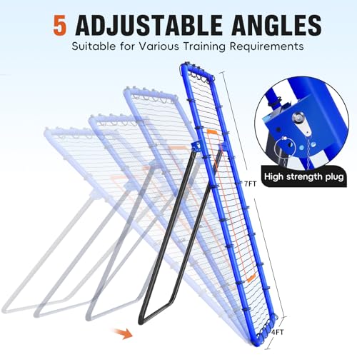 5 Angles Adjustable Volleyball Rebounder Net 7x4 Ft D539