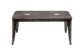 Grey Brown Galvanized Metal Bench U1279