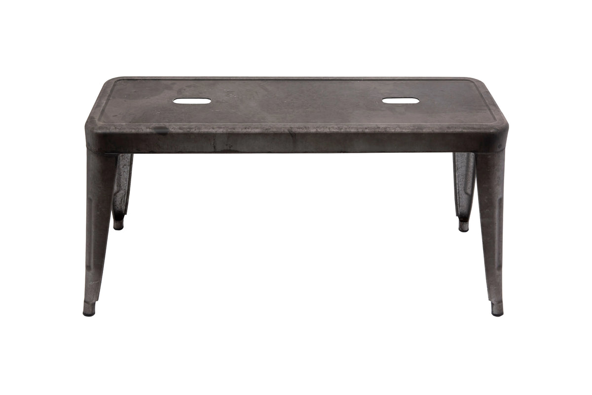 Grey Brown Galvanized Metal Bench U1279