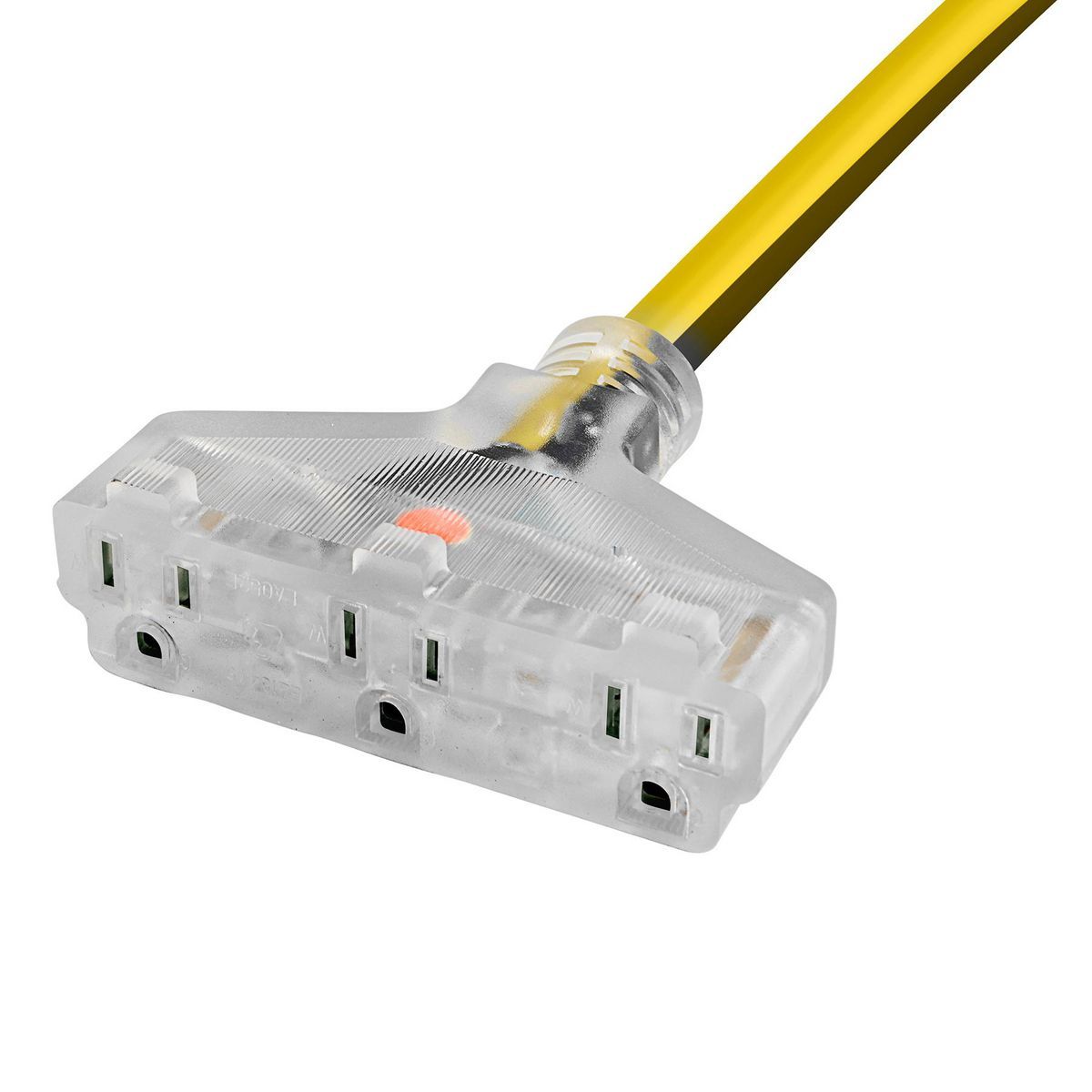50 ft. 12/3 Gauge Multiple Outlet Extension Cord with Indicator Light, Yellow, Black Q4185