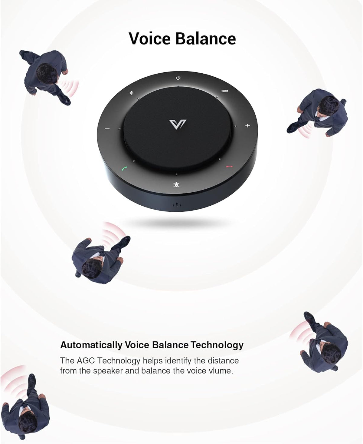 USB/Bluetooth Speakerphone with 4 AI Mics Beamforming G6292