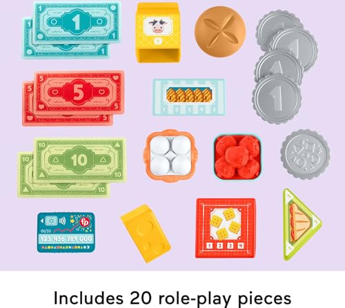 Toddler Learning Toy Cash Register Play Store with 20 Pieces O600