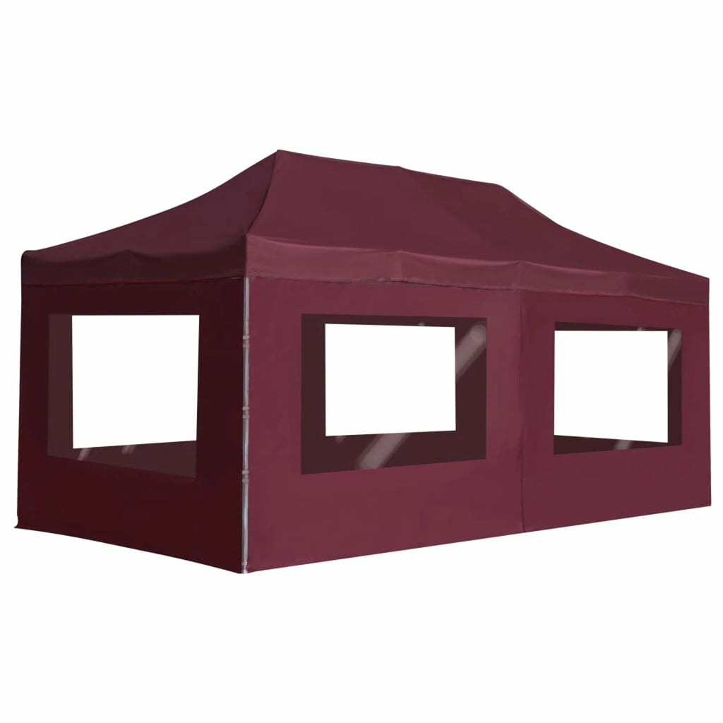 Wine Red Folding Party Tent Gazebo Canopy with Aluminium Frame L597