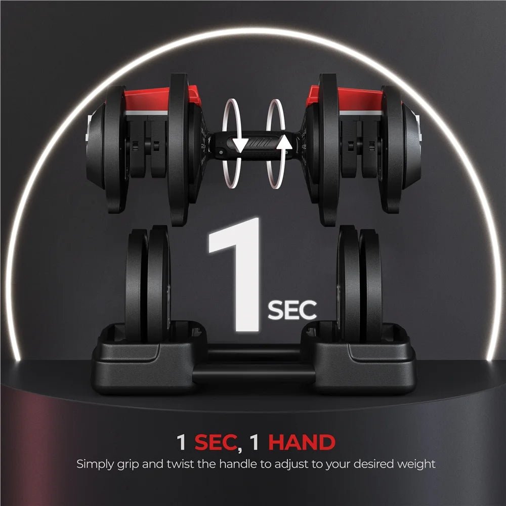 Black 3-In-1 Dumbbell Weight Set with Anti-Slip Handle G962756