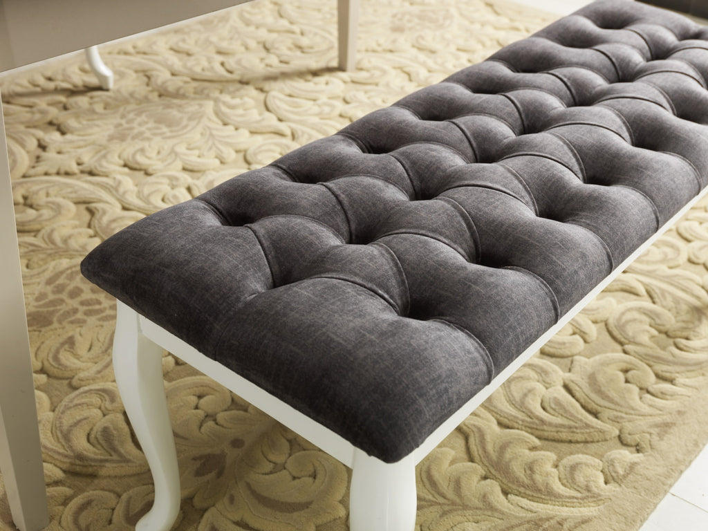 Gray Fabric Entryway Bench D4948