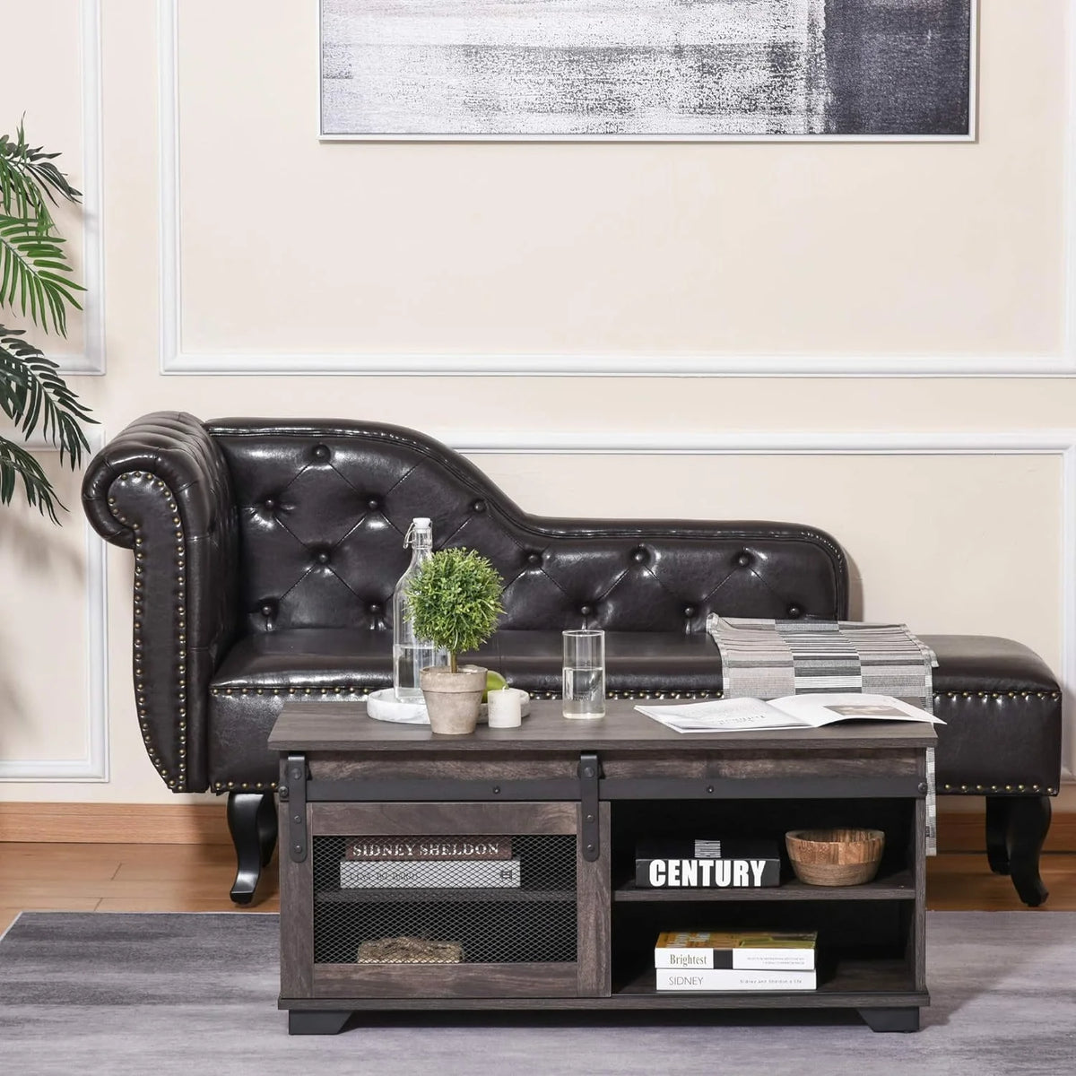 Dark Brown Coffee Table with Storage A936222