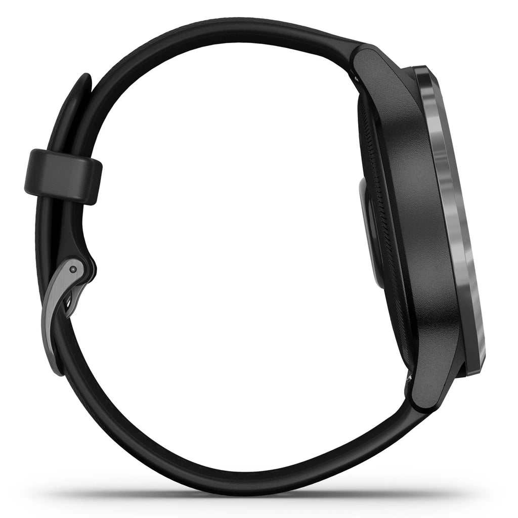 vívoactive 4 Slate Stainless Steel Bezel Black Case Silicone Band P8393