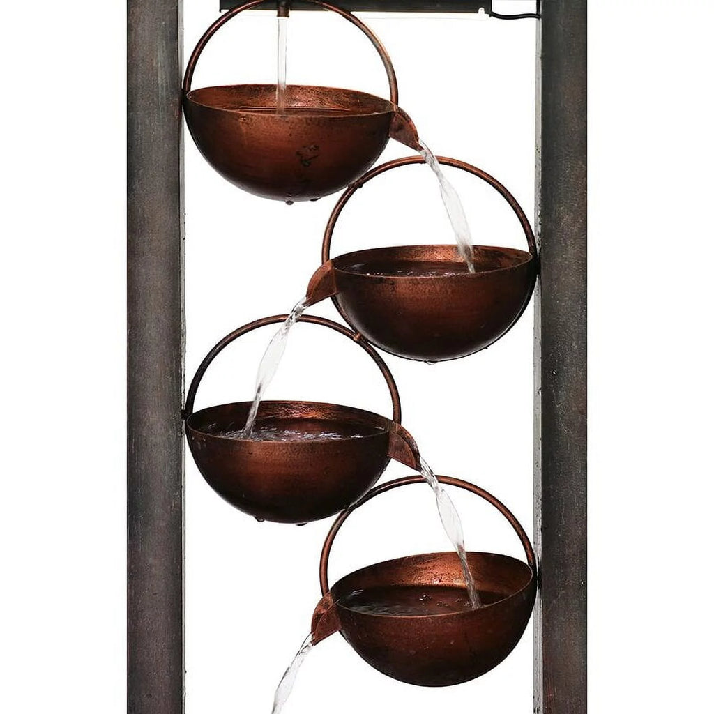 4-Tier Polyresin Floor Standing Water Fountain with LED Lighting G9825
