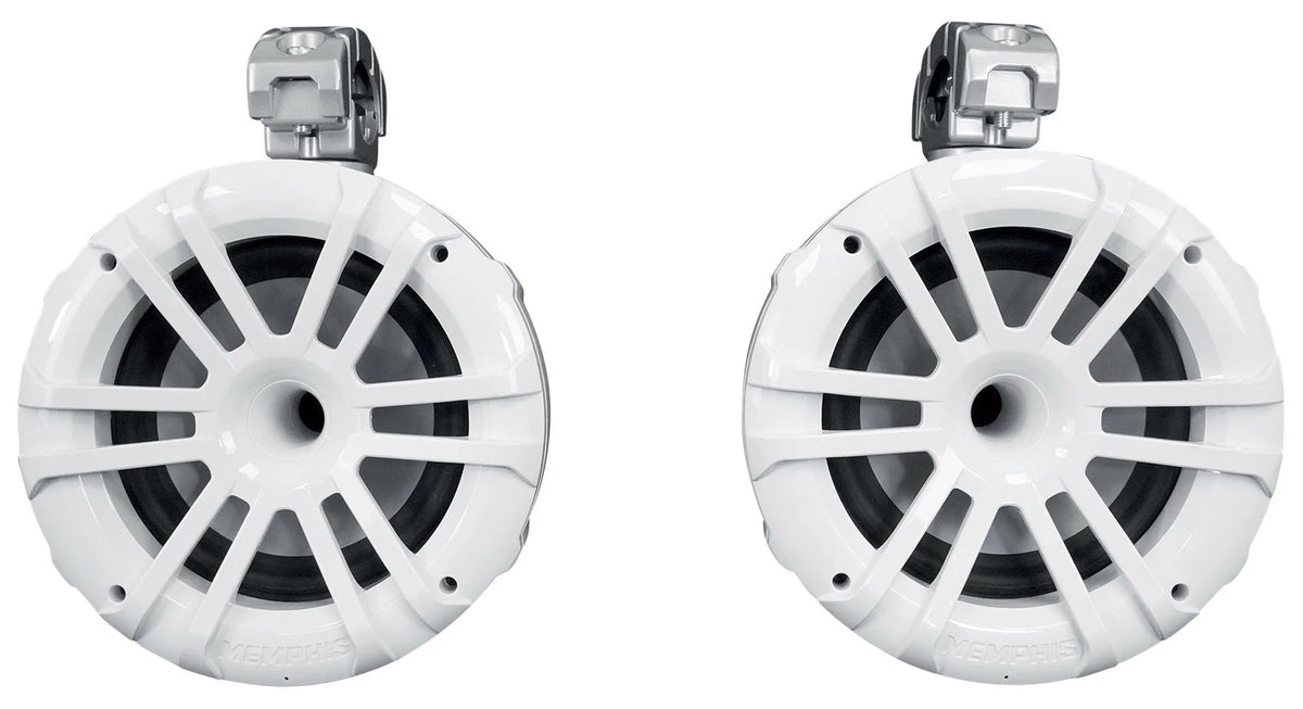 White 8" Marine Wakeboard Tower Speakers Boat Receiver O833