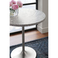 White Round End Table 27 Diameter 22H M424