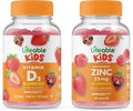 Zinc 25mg Kids Vitamin D Gummies Bundle Gluten Free GMO Free Chewable Gummy I495