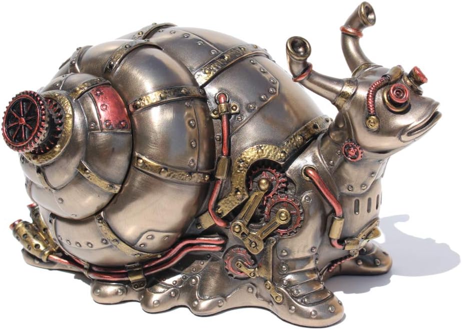 Steampunk Giant Land Snail Trinket Box Cold Cast Resin Antique Bronze Finish G506998