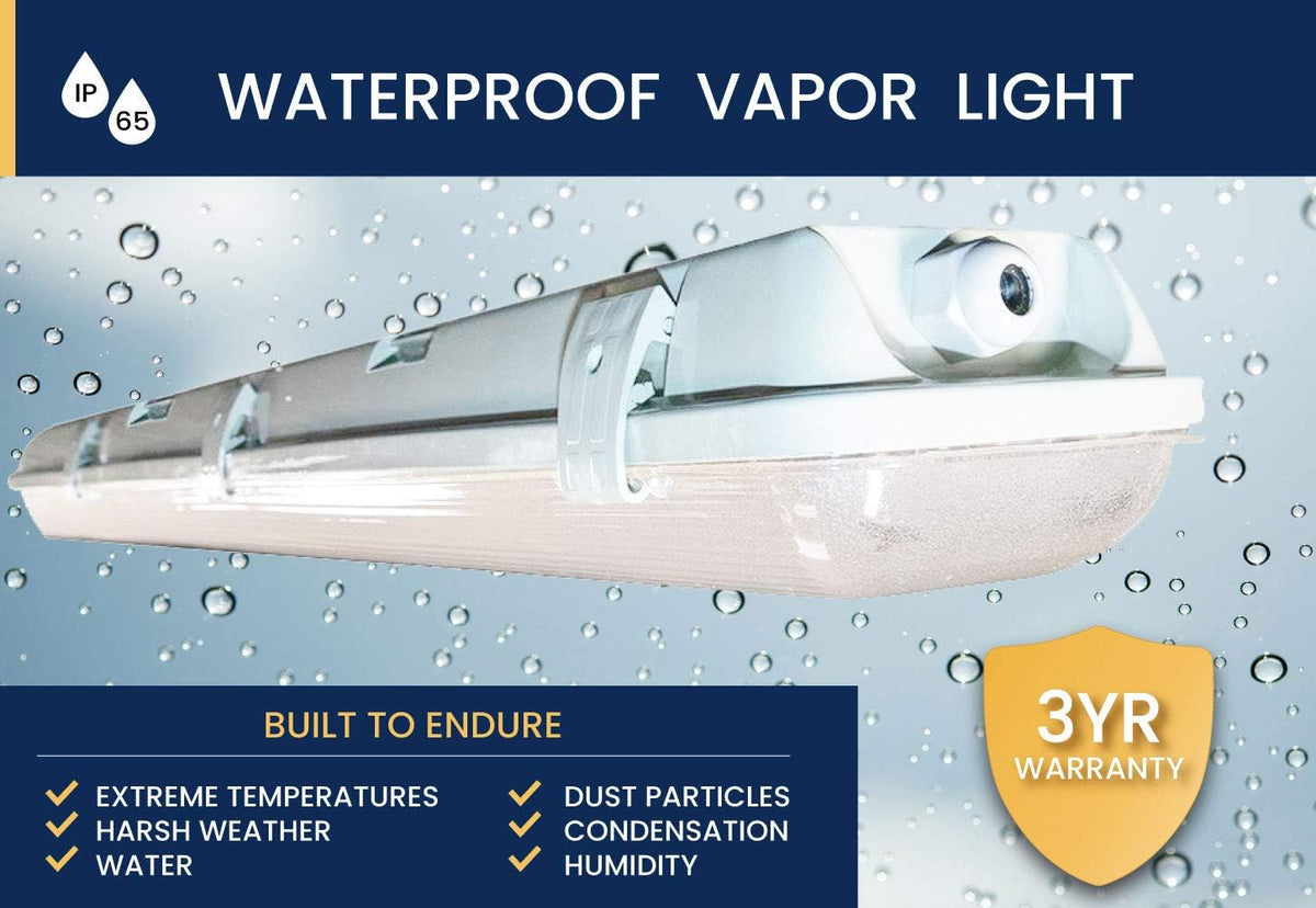 4FT Waterproof LED Vapor Tight Lights 6500K IP65 4-Pack F1185