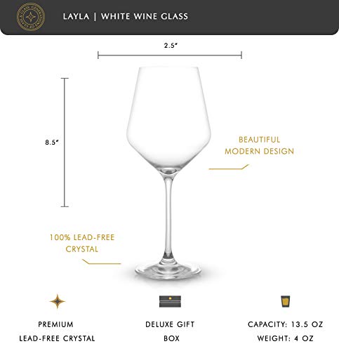 Set of 4 Clear 13.5 oz White Wine Glasses Z545255